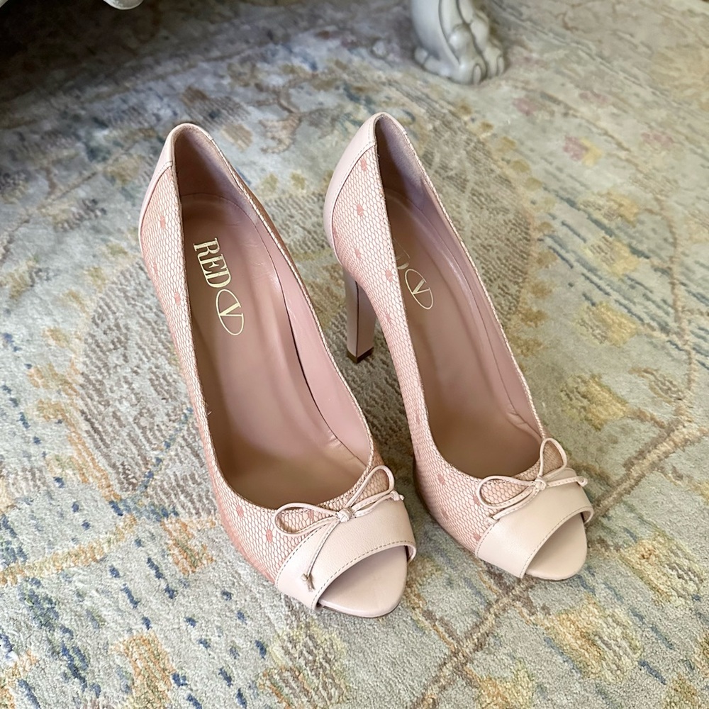 RED Valentino❗️See Size Description❗️Fishnet Peep Toes - Picture 2 of 8